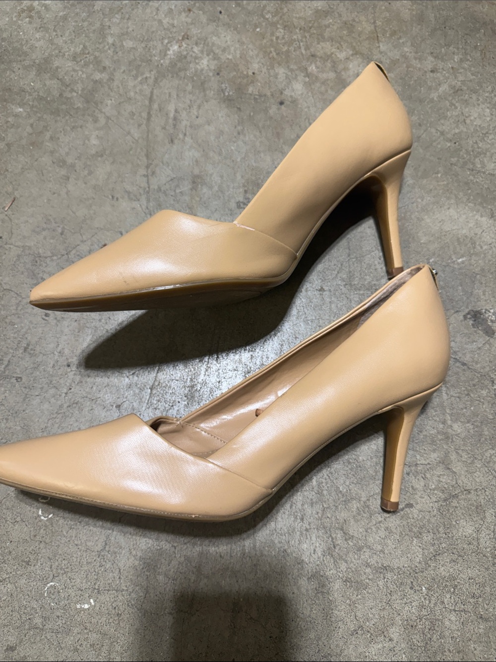 Calvin Klein Beige Pointed-Toe Stiletto Pumps